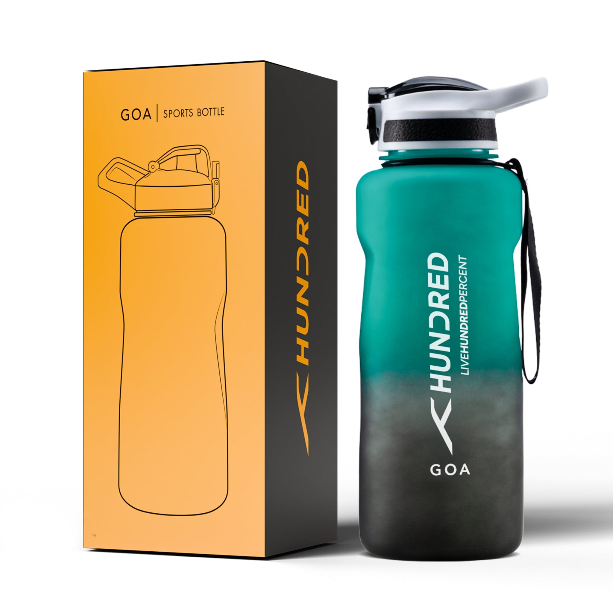Water Bottle - GOA Green/Black