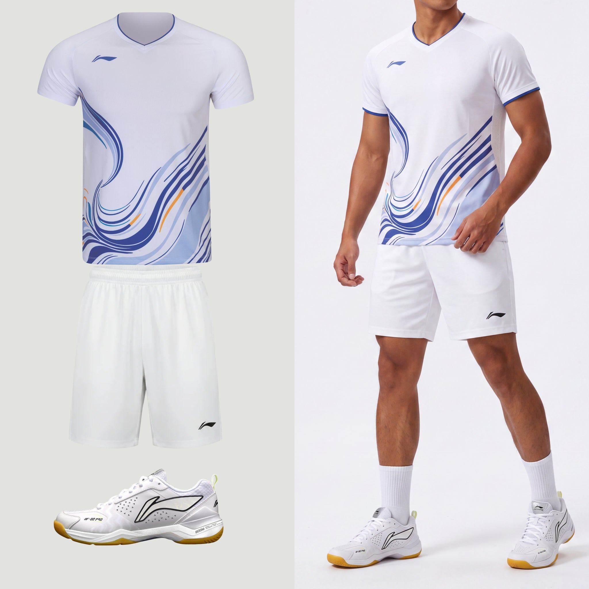 Li-Ning Wave Stripes White Unisex