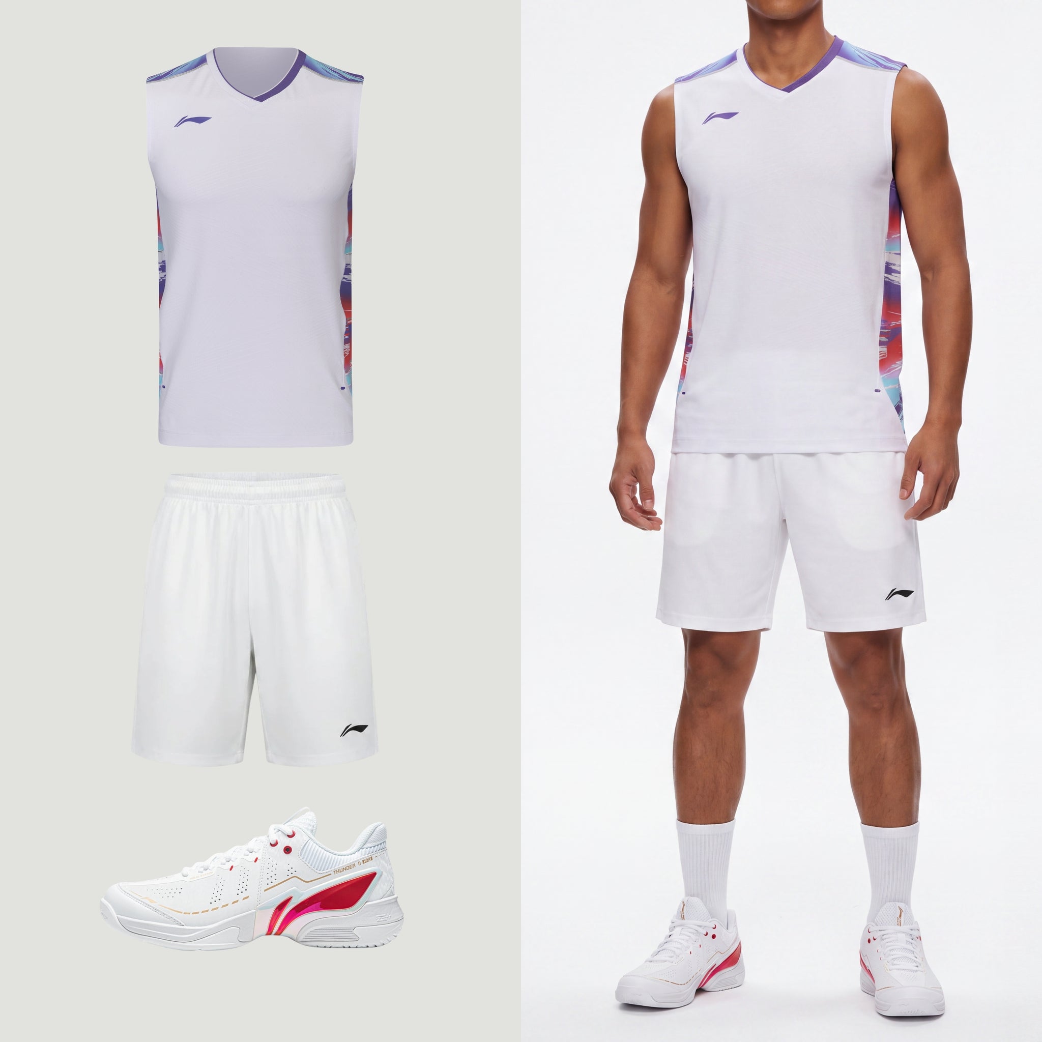 Li-Ning Polar Stripes White Tanktop