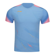 Li-Ning Badminton T-Shirt - Li-Ning Float Light Blue Unisex - SportYouUp Danmark